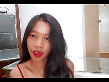 Asian Slut Masturbates Her Pussy With Different Toys Right On The Table