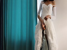 Femdom Bride Fuck His Butt With Strap-On Before The Weddind