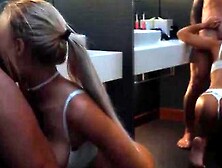 Hot Stepmom Licked And Fucked Rough And Filled With Cum In The Bathroom