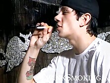 Smoke Buddies Ian Madrox And Evan Heinze Jerked Their Gigantic Cock While Smoking