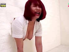 Asian Stuck In Wall Gets Fucked & Creampied
