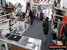 Couple Girls Trying To Steal At The Pawnshop And Get Fucked