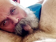 Moustache Grandpa Nurses On Hairy Cub Cock