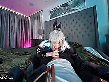 VR Conk: Horny Asian In Costume Gives Deepthroat And Cums With Moans In A Game Cosplay Parody