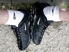 Pissing In Darksome Lycra And Tn Airmax In Public Park