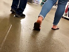 Recording Huge Asian Feet in front of husband