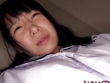 Petite japanese teen in panties fingered