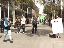 Cheating wife in public streets humiliated