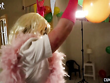 Dutch carnaval teen team fuck large cumloads