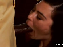 Sexy Brunette Deepthroat Grote Donkere Lul