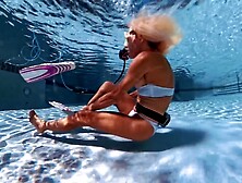 Scuba Girl In Pool