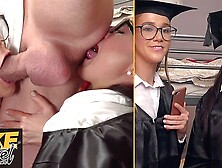 Fake Hostel - crazy University chicks get their assholes sniffed before threesome with Alexis Crystal