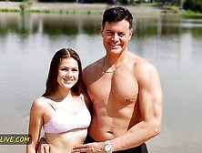 SWEET TEENIE Serina Gomez Gets a Deep CREAM-PIE from DADDY Dan
