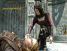 Serana Takes Advantage Of Dead Dragonborn