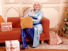Happy New Year! Mrs Santa inside bdsm LATEX clothes Arya