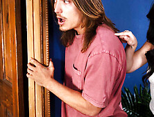 Asian teen stepsister caught perv stepbro peeping on MILF stepmom