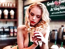 A Hawt waitress in a café two (AI-generated) (No live-action) (NSFW)