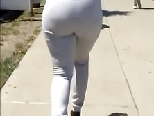 Black Bitch Ass In White Leggings!bbw Black