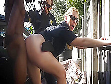 Blonde Cops Blowing Long Black Dick