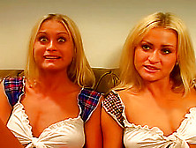 Sexy Blonde Fake Twins Sasha And Misha Fuck One Lucky Dude