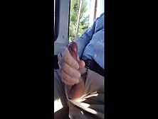 Jerked Off On Publc Bus Close Up Cum Shot