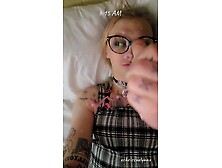 Trans bitch playing with used condoms