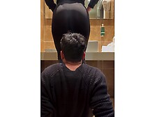 Facesitting while using my human chair in the bathroom