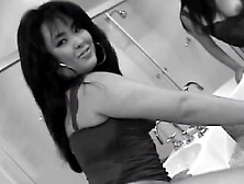 The clean public restroom serves as Mariana Sato's personal missionary anal station