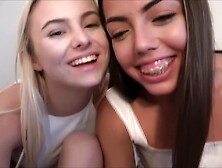 Aria Banks and Rachel Rivers are sucking their roommates dick,  so he would pay the rent