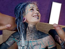 Inked Babe Anuskatzz Fucked By Horny Nikolaz Zpageti And His Friends