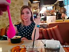 Девушка Получила Оргазм В Ресторане! Публичное Кончание! Lovense