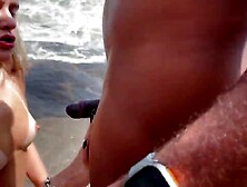 Having enjoyment on the beach with this chunky ebony chap eating me a lot