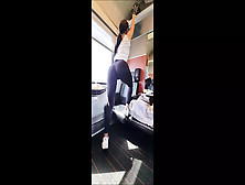 Fine Hotwife In Leggings On The Train