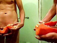 Papaya guy,  pure nudism,  fruit masturbate