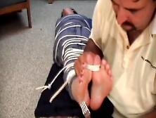 Toetied tickle torture
