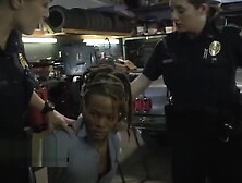 Horny Female Cops Force Guy Into Hard Threesome Sex After Sucking His Dick