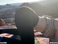 Screwing a glamorous nympho in the golden sunset - Concupiscent Hiking ft Molly Pills and ConorPOV- POV 4K