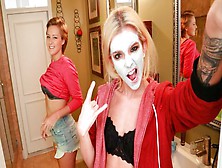 Bailey and Halle's legs on shoulders porn