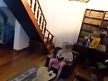 DONG FLASH.  Hotel maid caught me jerking off and cleaned up my cum