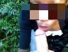 JO throatfucked & swallowing cum in public park