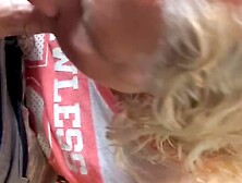 MY SMILE - & DRIPPING CHIN POSES THE QUESTION: WAS THAT A BLOWJOB WELL DONE?