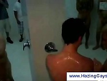 College Guys Washing Each Others Cock