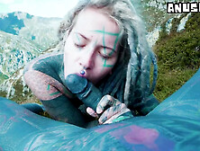 Tattooed couple gets down outdoors with POV anal and public blowjob