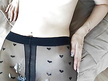 I went to my neighbor for help and she met me only in black tights