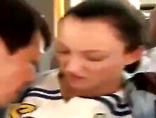 Jenny Anderson is sucking knobs in a public bus and getting drilled by many lewd lads