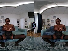 VR Porn - Afro Black Gal Zaawaadi Solo Fingering Her Ebony Vagina In Hot Underware