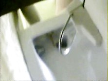 Spy Device In A Beach Toilet Watching Chick Pee