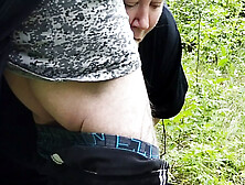 Mother-in-law sucks my dick in a public park and swallows cum