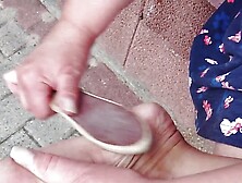 Outdoor Foot Care On The Left Foot