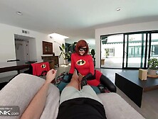 VR Conk: Muscle Superhero From The Incredibles Rides A Giant Penis And Masturbates In Cosplay Parody